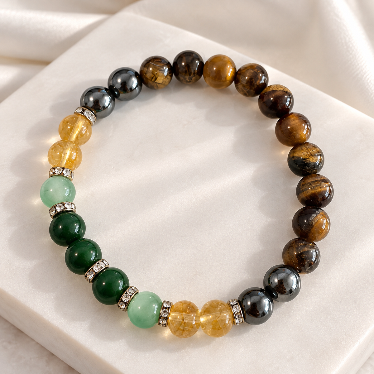 Multicolor Earth-Tone Gemstone-Inspired Beaded Bracelet