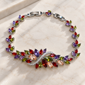 Multicolor Marquise Floral Statement Bracelet