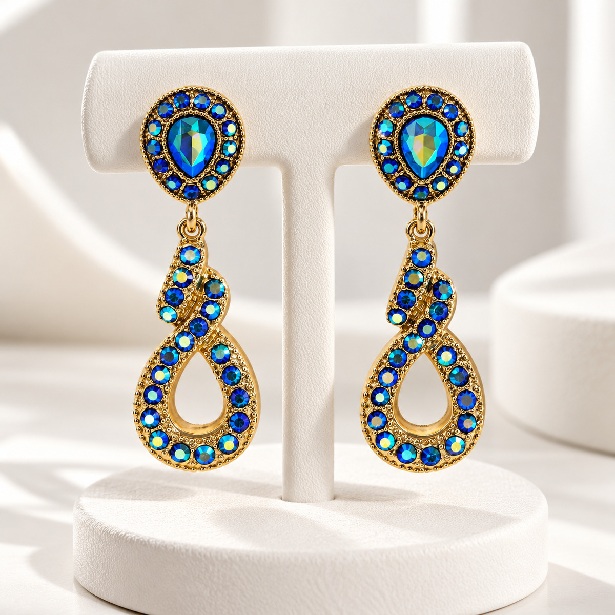 Aurora Blue Statement Earrings