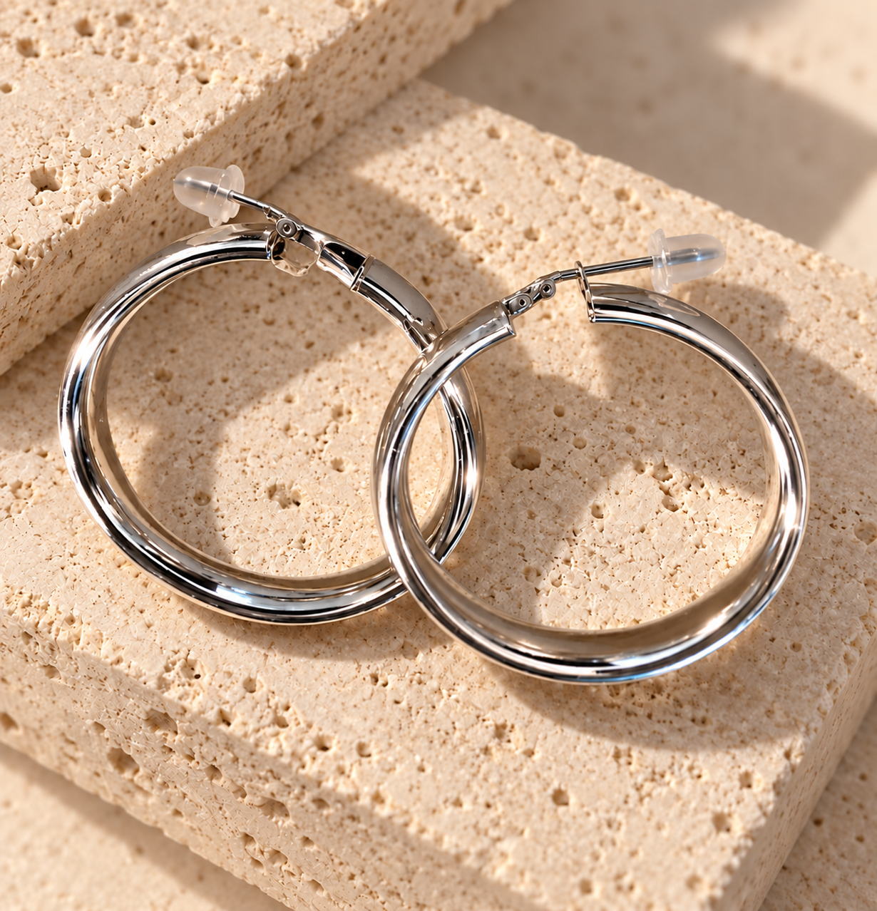 Italian Sterling Silver 925 Classic Hoops