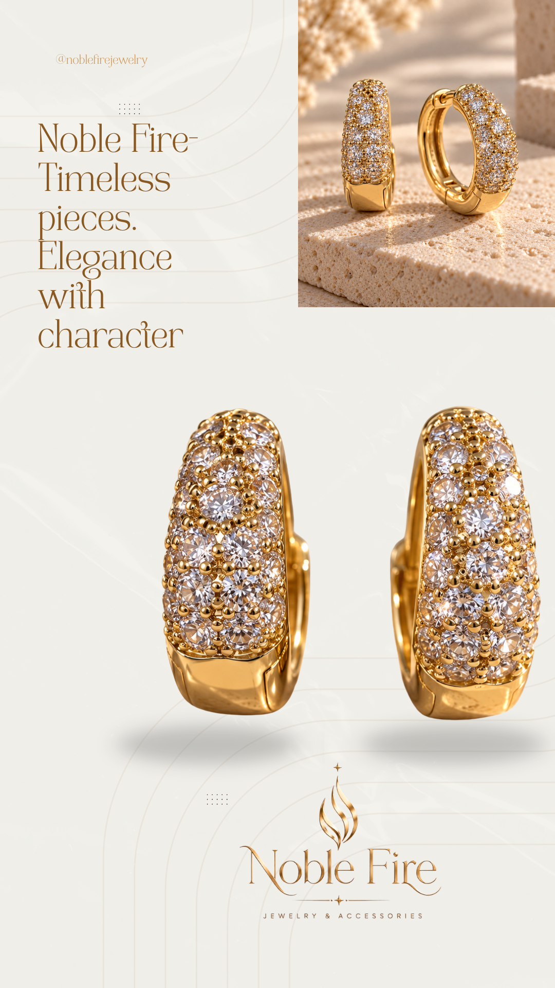 14K Gold-Plated Pavé Huggie Hoops