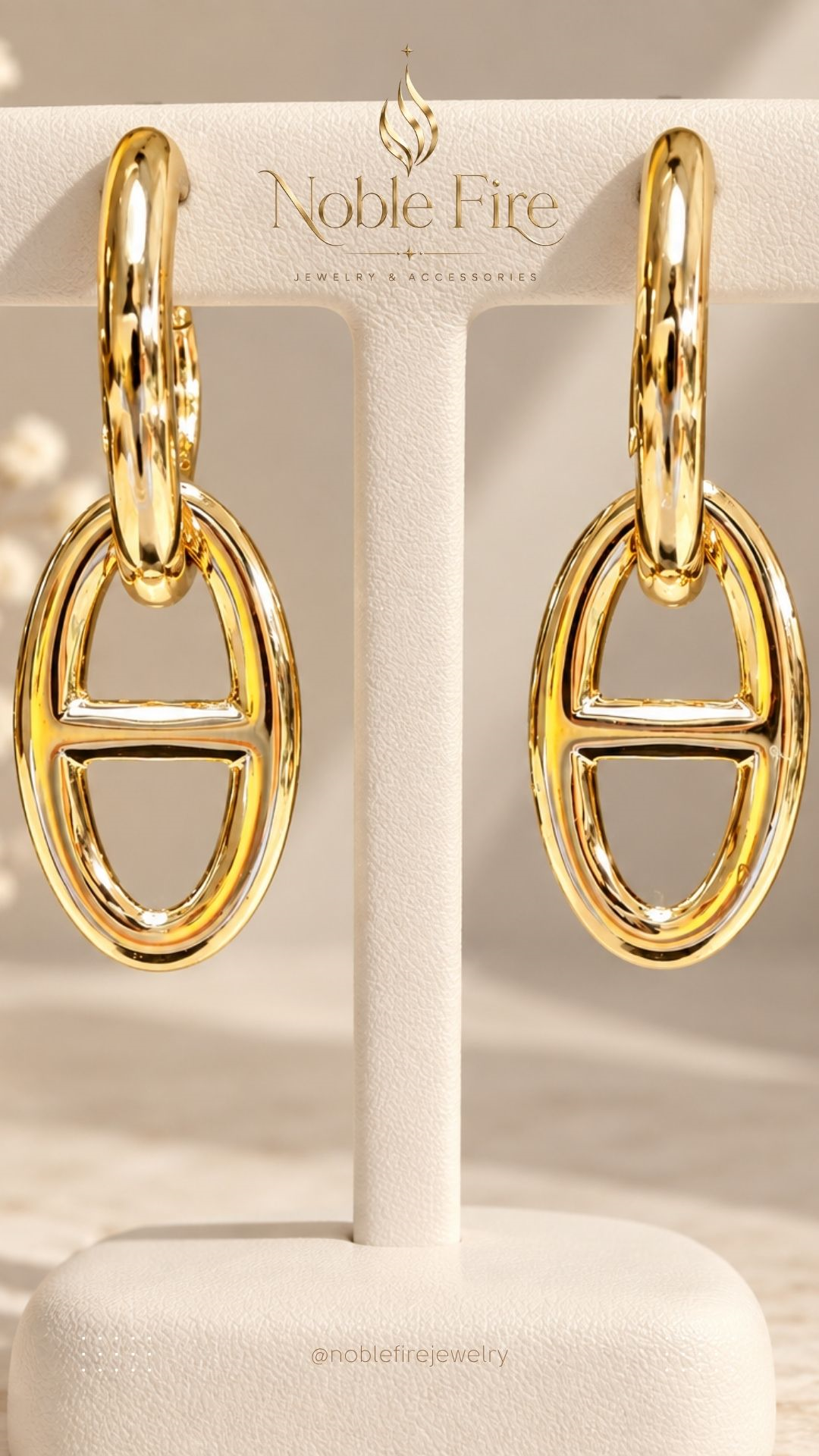 Gold plated Link Drop Earrings