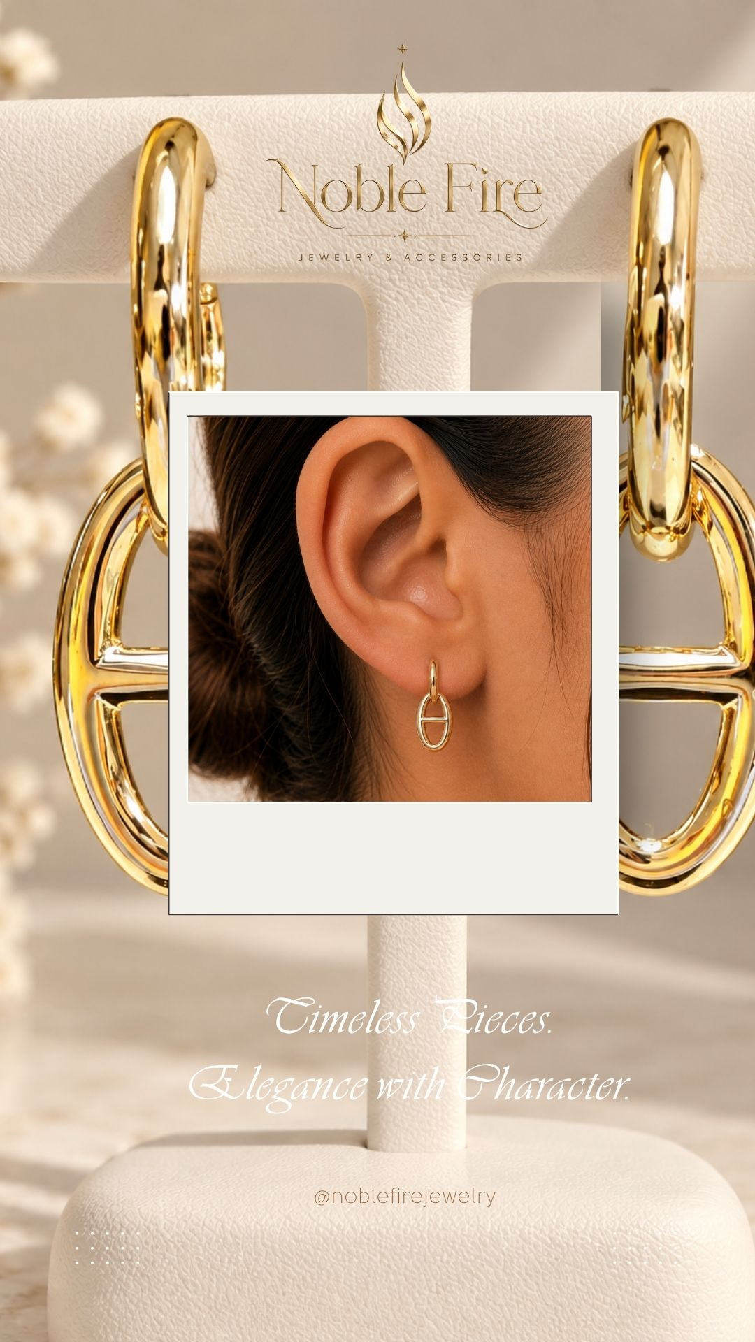 Gold plated Link Drop Earrings