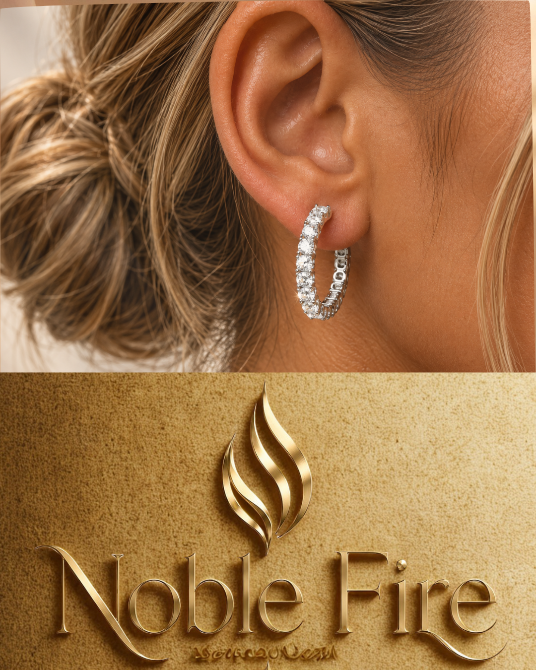 Rhodium-Plated Cubic Zirconia Hoops