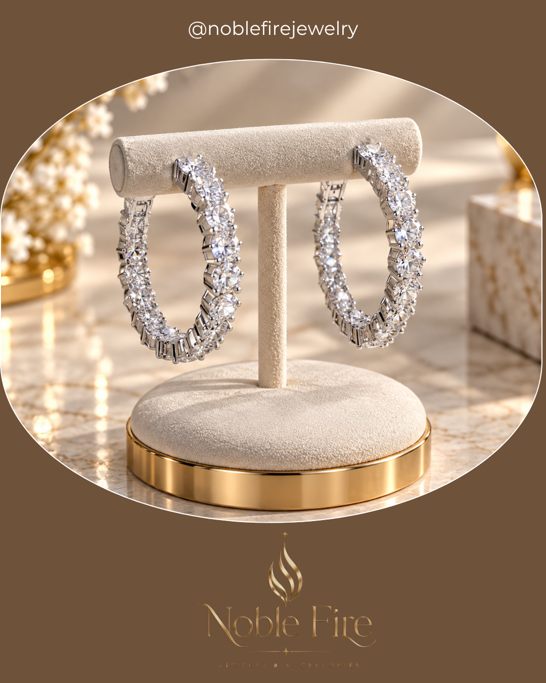 Rhodium-Plated Cubic Zirconia Hoops